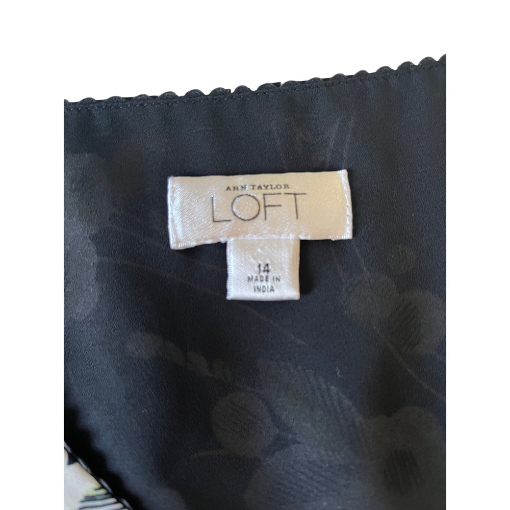 LOFT Chiffon Floral Empire Waist Midi Dress - Picture 2 of 7